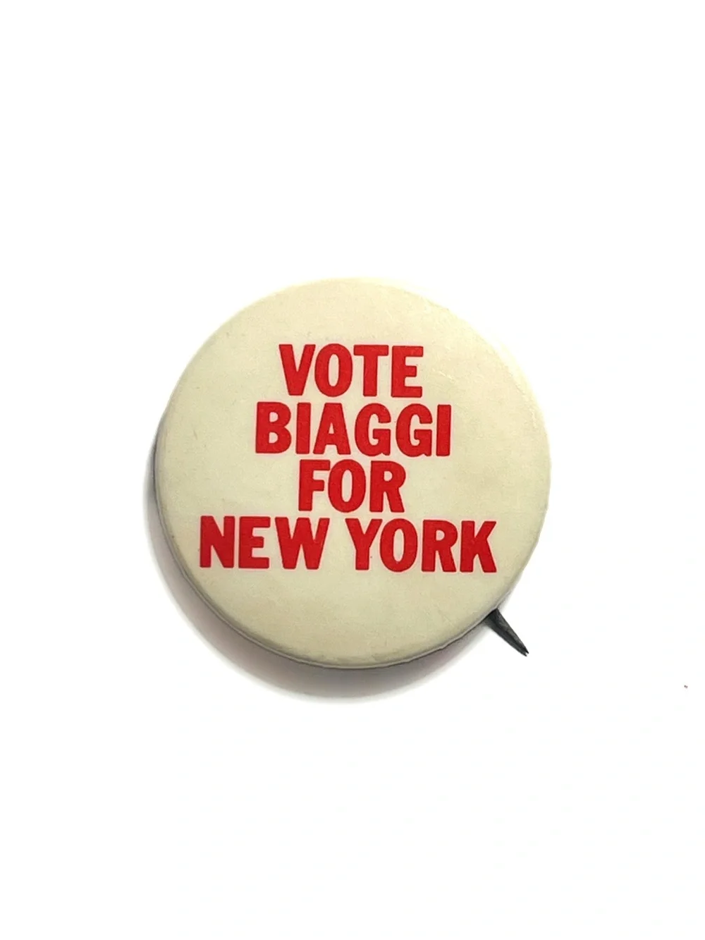 Vintage 70s NYC Mario BIAGGI for Mayor Political Campaign Pin Back Button